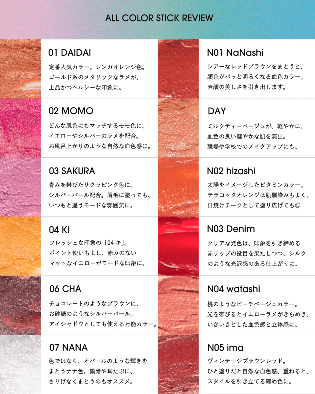 数量限定】カラースティック N03 Denim – 7NaNatural 数量限定】カラースティック N03 Denim – 7NaNatural